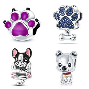 새로운 925 스털링 실버 매력에 맞게 3mm 원래 팔찌 고양이 개 비즈 파인 DIY 쥬얼리 여성 파티 선물 만들기
