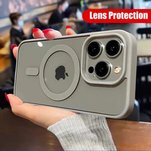 For Magsafe 아이폰 15, 14, 13, 12, 11 프로 맥스 플러스, 마그네틱 무선 충전 케이스, 충격 방지 범퍼 소프트 커버, 럭셔리 클리어