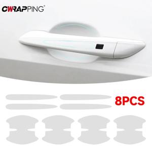 8 개/대 도어 핸들 스티커 스크래치 방지 핸들 그릇 데칼 스티커 장식 필름 자동차 보호 액세서리