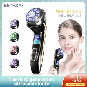 신형 미니 HIFU 얼굴 라디오 주파수 미용 치료기 EMS 미세 전류 피부 재생 리프팅 타이트닝 미용 기기
