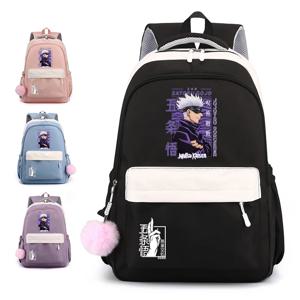 인기 애니메이션 Satoru Gojo 패턴 배낭 새로운 캐주얼 스트리트 애니메이션 배낭 Satoru Gojo Cool Backpack 학교 학교 가방