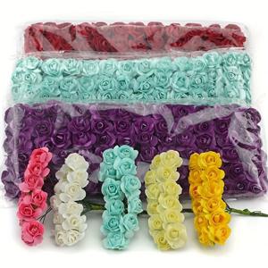 144 개/가방 인공 장미 꽃 꽃다발 웨딩 갈 랜드 장식 홈 룸 파티 Decortion 가짜 꽃 장식품