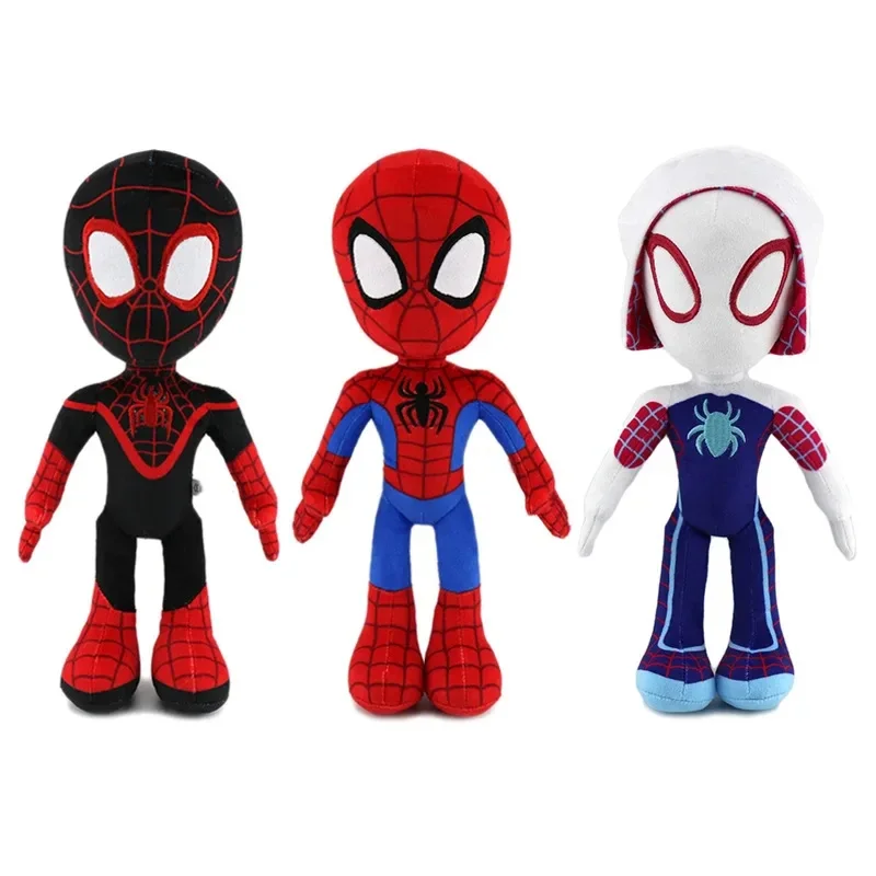 32CM 애니메이션 어벤저 스 스파이더 맨 플러시 장난감 스파이더-운문 Gwen Peter Parker 느와르 인형 어린이를위한 부드러운 인형 장난감 선물