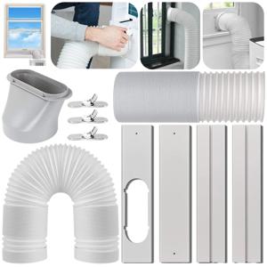 에어컨 창 벤트 키트, 조절 가능한 에어컨 배기 호스 튜브 커넥터, 익스텐션 파이프 AC 배기 벤트 호스 세트