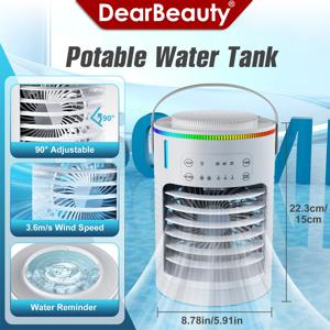 휴대용 에어컨 USB 에어컨 팬 미니 에어 쿨러 600ml 얼음물 에어 쿨링 팬 가습기 포함 침실용