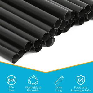 100/400Pcs 큰 밀크 쉐이크 빨대 대형 검은 마시는 빨대 버블 티 밀크 티 빨대 파티 웨딩 바 홈 액세서리