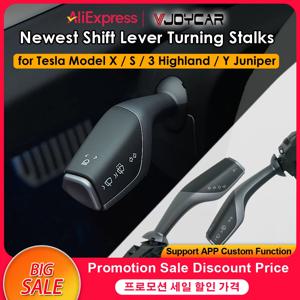 테슬라 모델 S X 턴 스토크 기어 시프터 레버 (모델 3 하이랜드용) 물리적 변속 그랩 키트 회전 주차 표시등 핸들