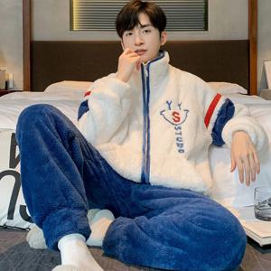 새로운 남성 잠옷 가을과 겨울 패딩 두꺼운 편안한 따뜻한 Facecloth 겨울 십대 홈웨어 정장 겨울 대형