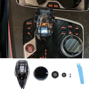 4 피스 세트 크리스탈 기어 시프트 노브 레버 BMW 3 시리즈 X3 X4 X5 X6 F44 G20 G05 G06 G01 G02 G08 자동 크리스탈 기어 핸들