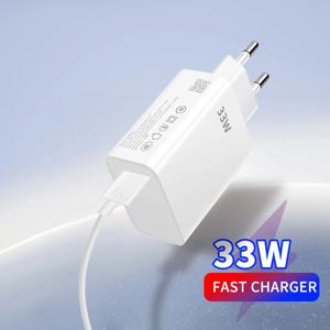 33W USB 고속 충전기 6A 타입-C 케이블 QC 3.0 모바일 폰 어댑터 삼성 샤오미 아이폰용 EU US 플러그 벽걸이 여행용 USB 충전기