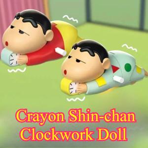 짱구는 못말려 시계 모형 장난감 일어나고 싶지 않다 애니메이션 피규어 모형 장난감 알람 시계 동작하는 장난감 재미있는 선물