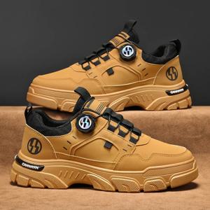 남성 부츠 가을, 겨울 새로운 회전 신발 끈 패션 캐주얼 부츠 청소년 야외 부츠 미끄럼 방지 부드러운 단독 작업복 부츠