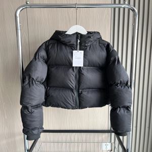 2025년 가을/겨울 신상 여성용 숏 후드 두꺼운 면 재킷 프레스드 러버 스포츠 코트 4341749