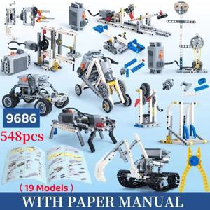 [모터+배터리 박스] 9686 기술 블록 세트 기어 전송 원리 모델 어린이 퍼즐 장난감 블록