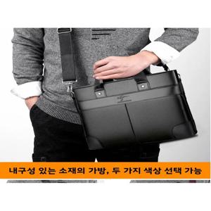 남성 비즈니스 캐주얼 크로스바디 핸드백 대용량 파일 가방 숄더 스트랩 PU 가죽 지퍼 클로저 소프트 핸들 백