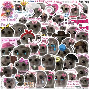 56pcs 슬픈 햄스터 Meme 데칼 귀여운 스티커 미적 전화 노트북 가방 노트북 냉장고 벽 만화 동물 스티커