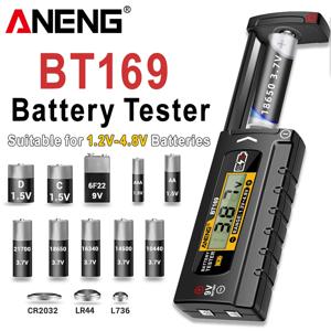 ANENG BT169 디지털 배터리 테스터 무전원 AA AAA 9V 버튼 18650 리튬 셀 가정용 배터리 전압 검사 측정 도구