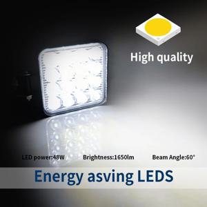 4pcs 자동차 LED 바 작업 조명 48W Offroad 작업 빛 12V 빛 안개 램프 4x4 LED 트랙터 헤드 라이트 전구 스포트라이트 트럭 ATV 4 i