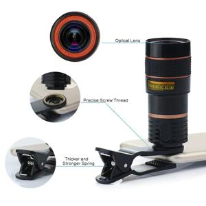 광각 블랙 쉘 매크로 렌즈, 샤오미 14 아이폰 15 16 삼성 원플러스 줌 망원경용 범용 휴대폰 클립 렌즈, 8X 12X