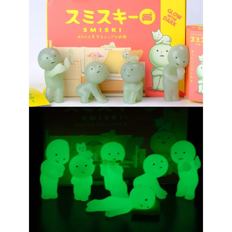 SMISKI 코너 작은 생물 블라인드 박스 장난감 빛나는 엘프 거실 빛나는 인형 선물 장난감 장식품 수집