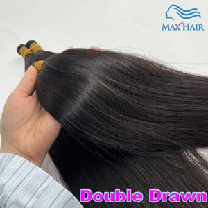 땋은 머리 직선 베트남 인도 머리 공급 업체 버진 번들 위사 없음 천연 머리 100% 확장을위한 두 배 그려진 인간의 머리카락 대량