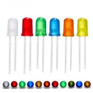 확산 5mm Led 다이오드 키트 흰색 빨간색 녹색 파란색 노란색 주황색 2V 3V 전구 발광 구색 세트 Diy Arduino Pcb 회로