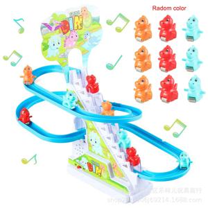 아기 장난감 전기 공룡 트랙 슬라이드 장난감 소년 소녀 전기 등반 계단 장난감 라이트 뮤지컬 슬라이드 장난감 어린이를위한 어린이