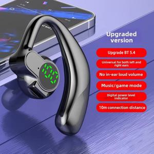 블루투스 5.4 무선 이어폰, 긴 배터리 수명, 싱글 이어 디지털 디스플레이, 스포츠, 수면 및 음악용 이어폰