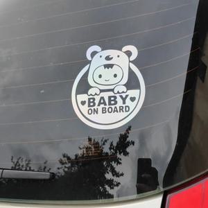Baby On Board(아기 탑승) 반사 자동차 및 오토바이 데칼 - 내구성 있는 PVC, 창문용 만화 안전 경고 스티커