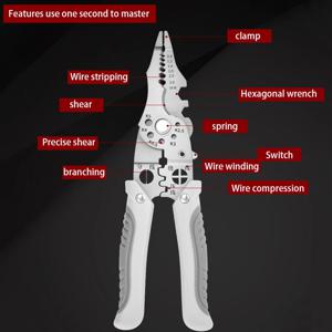 Pintudy 21 in 1 와이어 스트리핑 펜치 구부러진 미끄럼 방지 핸들 전기 수공구 Multitool 조정 가능한 자동 스트리퍼 도구