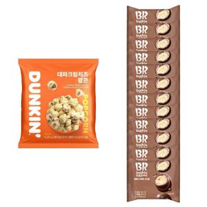 던킨 대파크림치즈 팝콘 15g 1개 + 엄마는외계인 초코볼, 32g 12개
