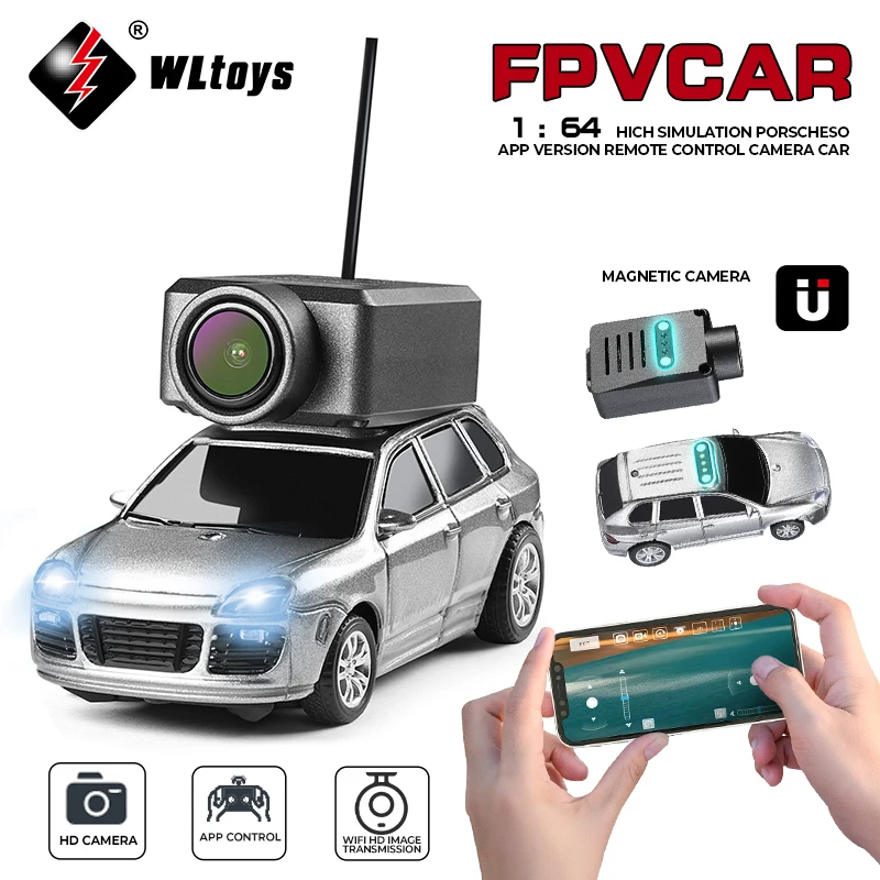 WLtoys 6401 미니 RC 자동차 1:64 720P FPV 카메라 Wifi APP 제어 최신 RC 레이싱 자동차 장난감 소년 소녀를위한 어린이 선물