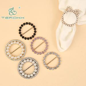 여성 기하학 브로치 옷 코너 매듭 단추 반지 셔츠 밑단 티셔츠 스카프 버클 의류 장식 액세서리