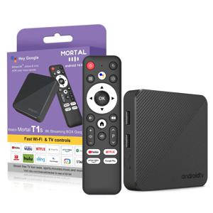 안드로이드 14 TV 박스 Mortal T1S Wifi6 스마트 4K 홈 시어터 무료 생방송 TV 셋톱박스 AllwinnerH313 넷플릭스 유튜브 100M Bluetooth