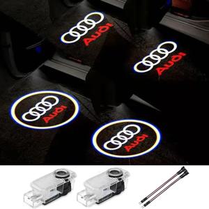 아우디 A1 A3 8P 8V A4 A5 A6 A7 A8 Q3 Q5 Q7 Q8 S라인 TT 로고 프로젝터 고스트 섀도우 램프 차량 도어 웰컴 라이트 2개