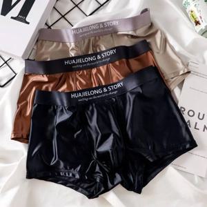 3Pcs , 남성속옷팬티, 남성 팬티, 남자 팬티, 팬티 남성, 남자속옷, 트렁크 팬티, 남자팬티실크, 남자 속옷, 사각팬티, 심리스 팬티 남성, 남성 속옷, 실크팬티 남자, 남자 사각 팬티, 남자 팬티 얼음 실크 새틴 같은 남자 속옷 부드러운 통기성 복서 반바지 남성용 속옷