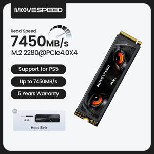 MOVESPEED 7450MB/s SSD Nvme M2 4TB 2TB 1TB 내장형 솔리드 스테이트 드라이브 M.2 2280 PCIe4.0 하드 디스크 (PS5 PC DIY 게이밍 컴퓨터용)