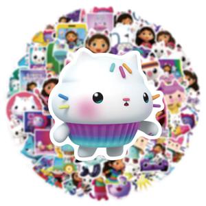 10/30/50pcs 귀여운 개비의 인형 집 만화 스티커 재미 있은 애니메이션 데칼 물병 전화 수하물 스티커 어린이 장난감 선물