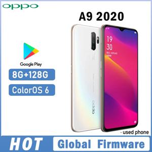 OPPO A9 2020 스마트폰 글로벌 펌웨어 48MP 쿼드 카메라 듀얼 SIM Snapdragon 665 5000mAh 중고 휴대폰