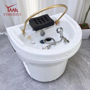 모던 타이 스타일 스파 헤드 워터 테라피 뷰티 헤어 살롱 화이트 샴푸 싱크대 (60L 저장 탱크 포함)