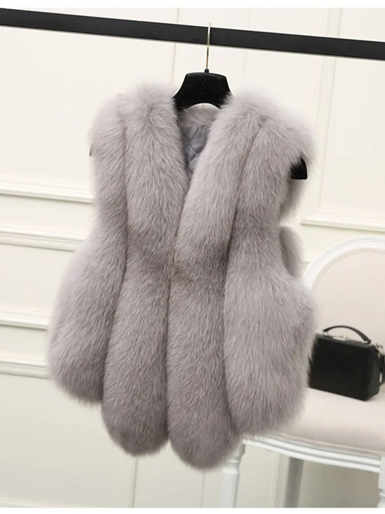 자도린 가을 겨울 여성용 털복숭이 블랙 화이트 인조 모피 코트 여성 V넥 숏 인조 모피 베스트 탑 재킷 여성용 재킷