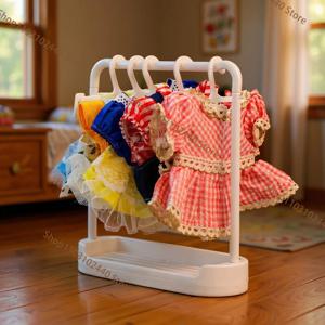 17cm 옷걸이 세트 - 귀여운 인형 옷장 정리함, 신발 진열대가 있는 수집가를 위한 생일 선물