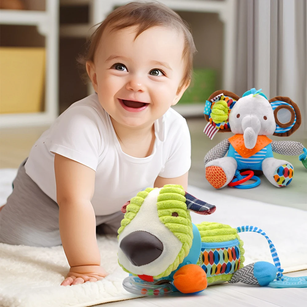 몬테소리 아기 장난감 귀여운 부드러운 봉제 인형 동물 유모차 펜던트 장난감 신생아 남아 여아 유아 생일 선물