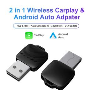 무선 CarPlay/Android 자동 어댑터 유선-무선, 5GHz WiFi5,USB/type-c 플러그 앤 플레이, 99% 유선 CarPlay/자동차 자동차용