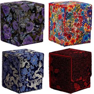 100+ 트레이딩 카드 데크 박스 홀더 디스플레이 창 꽃 시리즈 MTG TCG 게임 카드 주최자 보관함 선물