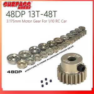 알루미늄 금속 피니언 모터 기어 48DP 3.175mm 13T-20T 21T-25T 26T-30T 31T-40T 41T-48T 1/10 RC 자동차 트럭 드리프트 모델 모터