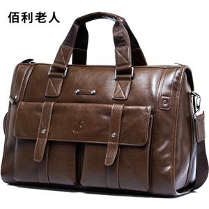 럭셔리 암소 가죽 서류 가방 대용량 고품질 핸드백 출장을위한 필수 어깨 크로스 바디 백 노트북 가방