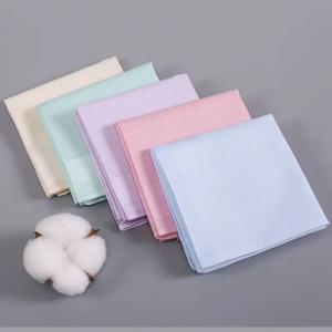 12Pcs 골동품 여성은 그들을 사용하여 땀을 닦습니다. 얇은 땀 흡수 순수 코튼 성인 손수건 스퀘어 타월 코튼 웨딩 40cm