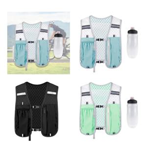 물병이 달린 러닝 백팩 조끼, 경량 사이클링 러닝 조깅 마라톤 라이딩 등산 가방 방수