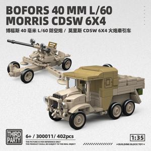 BOFORS 40MM L/60MORRIS CDSW 6X4 Ww2 군용 탱크 빌딩 블록 벽돌 컬렉션 모델 교육 장난감 크리스마스 선물
